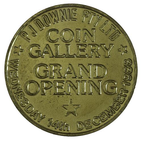 Medal - Grand Opening of Lonsdale Street Coin Gallery, 1988 AD