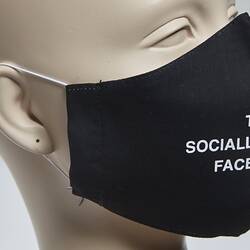 Face Mask - 'This Is A Socially Acceptable Face Mask', Large Black, Zurlia Istiviani Usman, EMAAN Store, Sydney Road, Coburg 2020