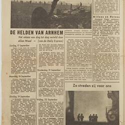 Newspaper Page - 'De Vliegende Hollander' ('The Flying Dutchman'), The Netherlands, Sep 1944