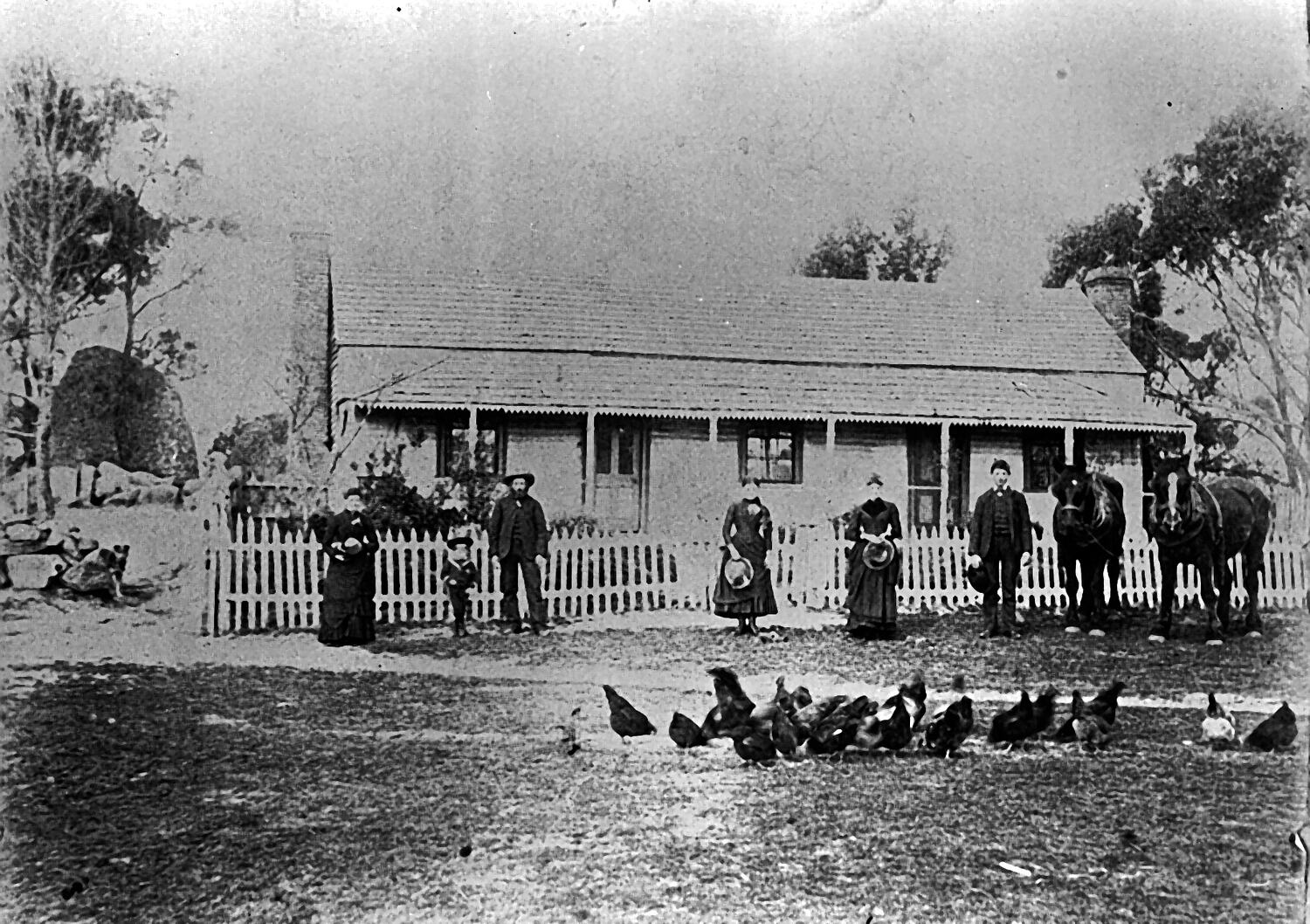 Negative - Beseler Family in Front of the Homestead on 'Ivy Rock ...