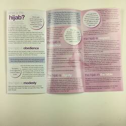 HT 56069, Brochure - 'The Hijab', Victorian Mosque Open Day, 17 Mar 2019 (RELIGIONS), Document, Registered