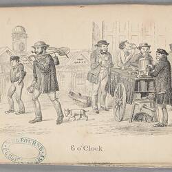 Etching - Henry Glover, '6 o'clock' Street Vendor with Coffee Cart, Melbourne, 1850s
