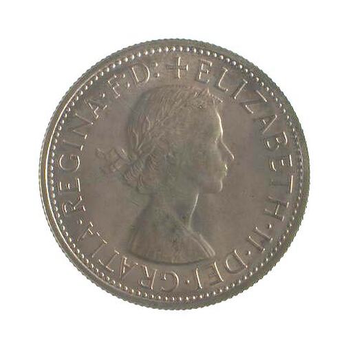 Proof Coin - Obverse, Florin (2 Shillings), Australia, 1958