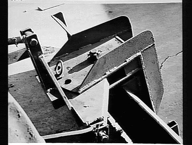 `AUSTIN' REAR DOZER BLADE ATTACHED TO 3 PT. LINKAGE 745D TRACTOR: MAY 1956