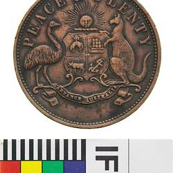 Token - 1 Penny, 'Peace & Plenty', Victoria, Australia, 1858