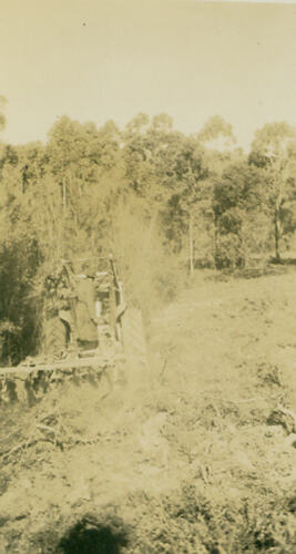 Photograph - Tractor towing a wheeled stubble mulcher