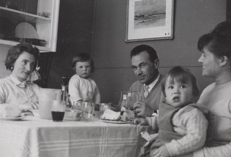 Digital Photograph - Family & Friends at Dinner Table, Easter, 1960