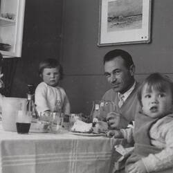 Digital Photograph - Family & Friends at Dinner Table, Easter, 1960