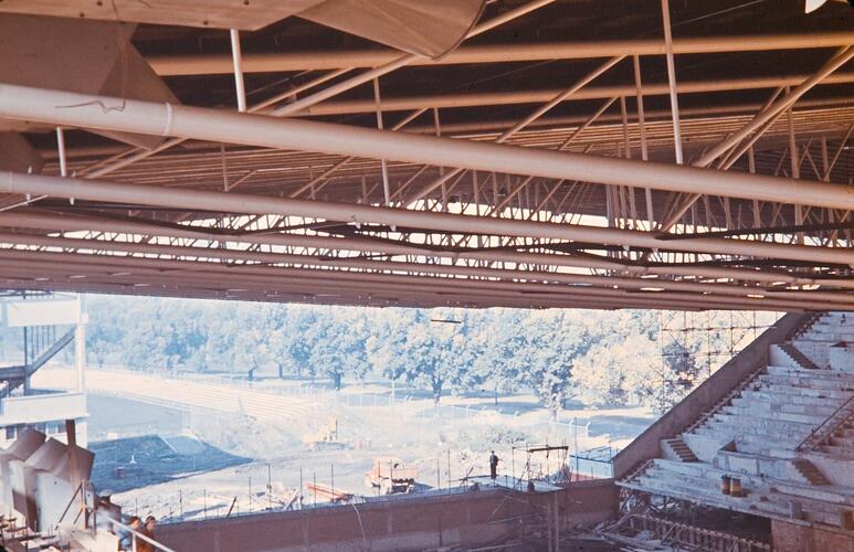 Digital Photograph - Olympic Pool Interior, Under Construction for Melbourne Olympic Games, Melbourne 1956