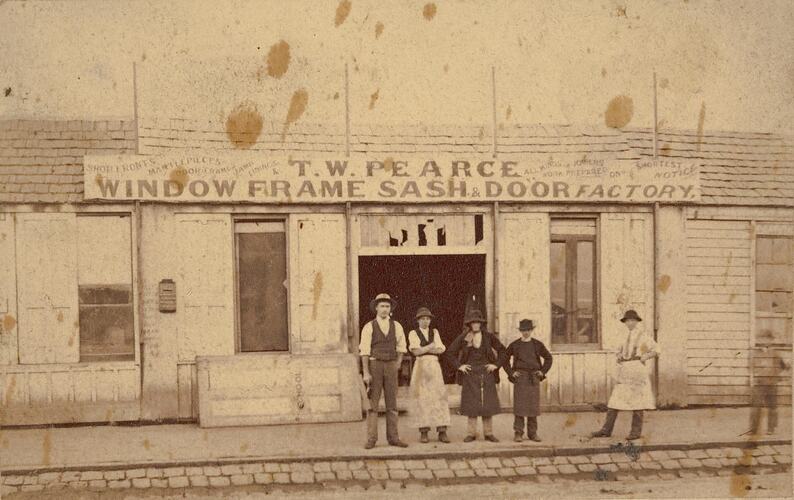 Digital Photograph - Staff & Owner of T W Pearce Window Frames Sash and Door Factory, Abbotsford, 1870-1879