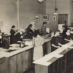 Digital Photograph - Women Working in the Duplicating Department, Victoria Railways, Melbourne, 1943-1944