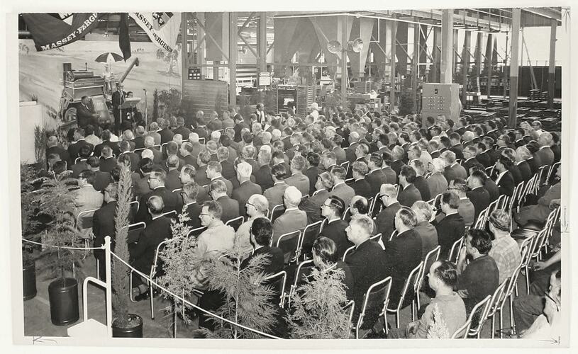 Photograph - HP Weber Speaking at the Official Opening of the Sunshine Foundry Attended by Premier Bolte, 16 Nov 1967
