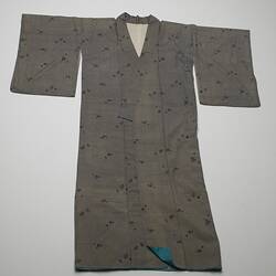 Kimono - Brown with Cherry Blossom Design, 1940s