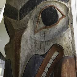 Haida totem pole, Canada (detail of face)