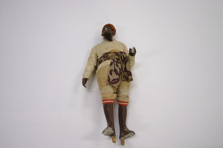 Indian Figure - Man Wearing Orange Turban, Clay, circa 1866