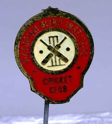 Badge - Victorian Blind Institute Cricket Club - Reference image of SH 931111