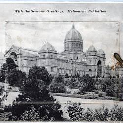 Postcard - South West Facade, Exhibition Building, Melbourne, circa 1900