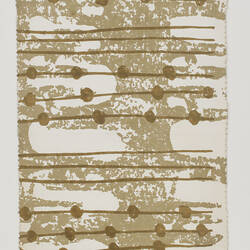 Furnishing Fabric - John Rodriquez, Brown and Green Abstract, circa 1955-1960