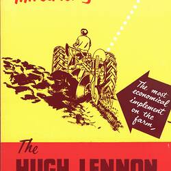 Descriptive Leaflet - Hugh Lennon, Reversible Disc Plough, circa 1955