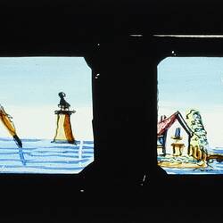 Lantern Slide - Panorama Type, Four Beach Scenes, 1820-1860