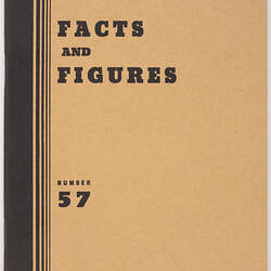 Booklet - Australian News & Information Bureau, 'Australia in Facts and Figures', Department of the Interior, Mar 1958
