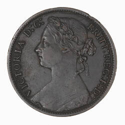 Coin - Penny, Queen Victoria, Great Britain, 1877 (Obverse)