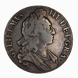 Coin - Crown 5 Shillings, William III, Great Britain, 1695 (Obverse)
