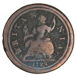 Coin - Halfpenny, George I, Great Britain, 1724 (Reverse)