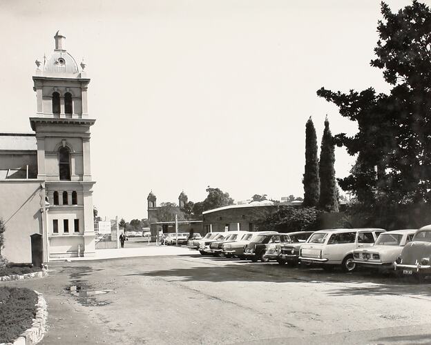 Photograph - Northern Car Park Entrance from Nicholson Street, Exhibition Building, Melbourne, 1971
