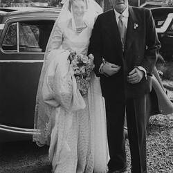 Digital Photograph - Wedding Portrait, Elsa Crocker Lewis with her Father, 1954