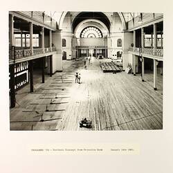 Photograph - Programme '84, Timber Floor Replacement in the Great Hall, Royal Exhibition Buildings, 14 Jan 1985