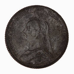 Coin - Sixpence, Queen Victoria, Great Britain, 1887 (Obverse)