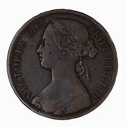 Coin - Penny, Queen Victoria, Great Britain, 1866 (Obverse)