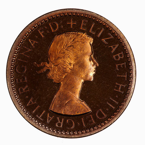 Proof Coin - Farthing, Elizabeth II, Great Britain, 1954 (Obverse)