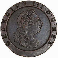Coin - Twopence, George III, Great Britain, 1797 (Obverse)