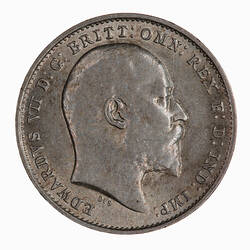 Coin - Threepence, Edward VII, Great Britain, 1909 (Obverse)