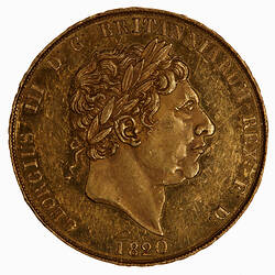 Coin - 2 Pounds, George III, Great Britain, 1820 (Obverse)