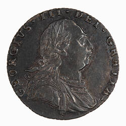 Coin - Sixpence, George III, Great Britain, 1787 (Obverse)