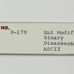 Paper Tape - DECUS, '8-179 EAE Modifications for Binary Disassembler with Symbols, ASCII', circa 1968
