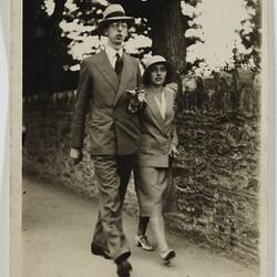 George & Gertie Palmer Walking, Ilfracombe, England, circa 1930