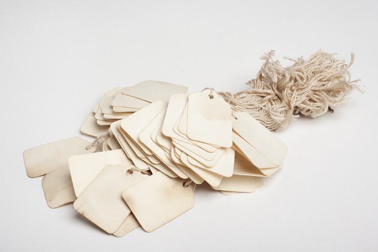 Tags - Cardboard & String, circa 1970-1990