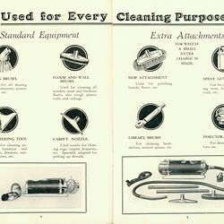 Open double page of a vacuum instruction manual with text and pictures.