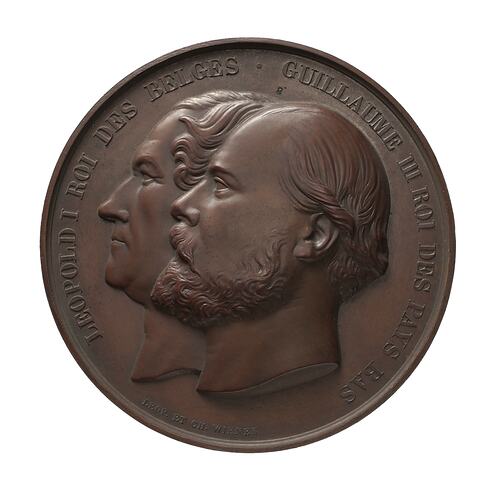 Medal - Meeting at Leige, King Leopold I & King William III of The Netherlands, Belgium, 1861