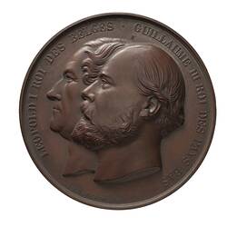Medal - Meeting at Leige, King Leopold I & King William III of The Netherlands, Belgium, 1861
