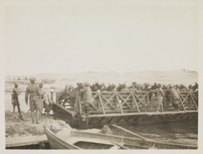 Crossing the Canal', Egypt, Captain Edward Albert McKenna, World War I, 1914-1915