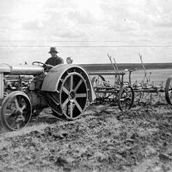 Negative - Fordson Kerosene Tractor, Bimbourie, Victoria, by Bill Boyd, 1927