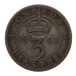 Coin - 3 Piastres, Cyprus, 1901