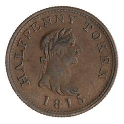 Token - 1/2 Penny, Halifax, Nova Scotia, Canada, 1815