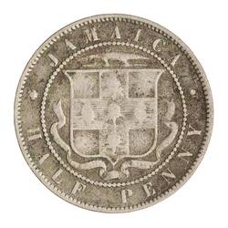 Coin - 1/2 Penny, Jamaica, 1869