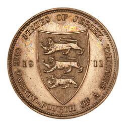 Coin - 1/24 Shilling, Jersey, Channel Islands, 1911